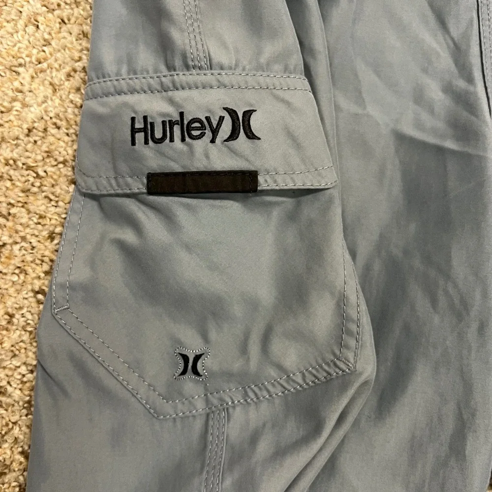 Hurley Mens Gray Board Shorts Cargo Pocket Swim Trunks Size 33
